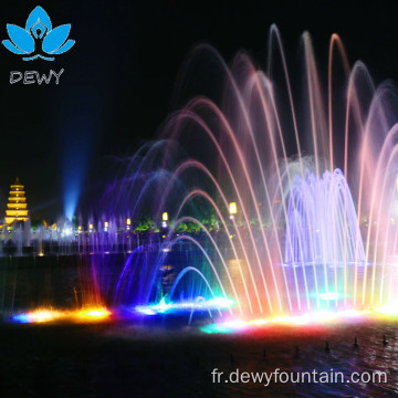 Grande fontaine d&#39;eau de musique extérieure avec paon